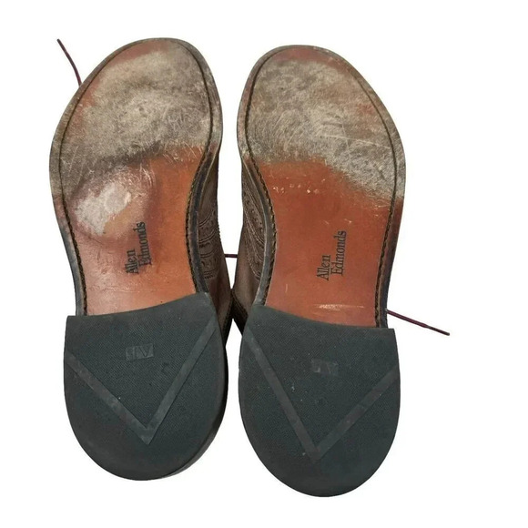 Allen Edmonds Mens Neumok Oxford Size 9.5 B Wingtip Brogue Brown Leather Shoe - Picture 12 of 14